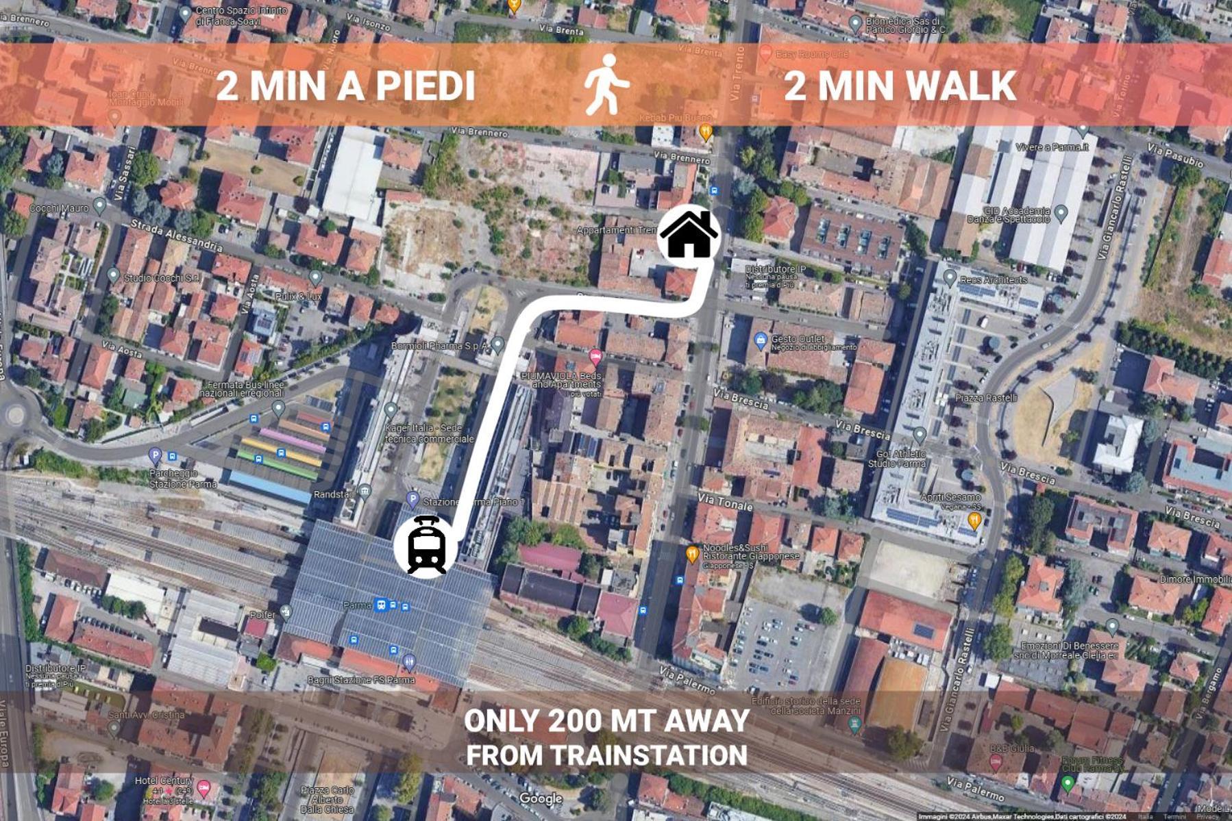 Stazione 200M - Wifi - Aria Condizionata - Smart Tv Apartment Парма Екстериор снимка